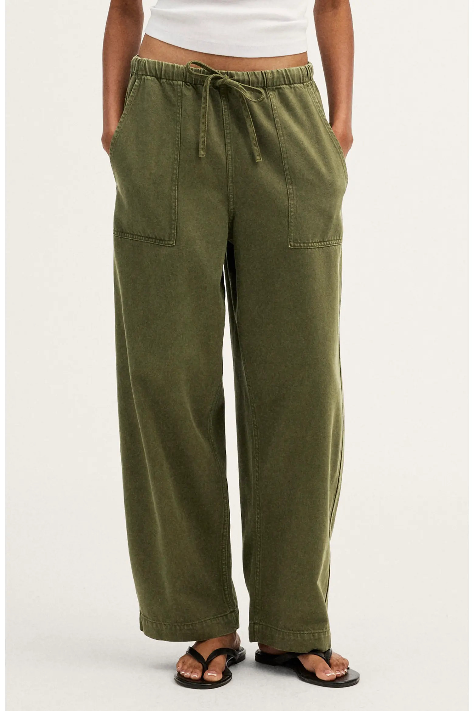 Pull-On Barrel Leg Airy Denim Utility Pants (Women) | Nordstrom | Nordstrom