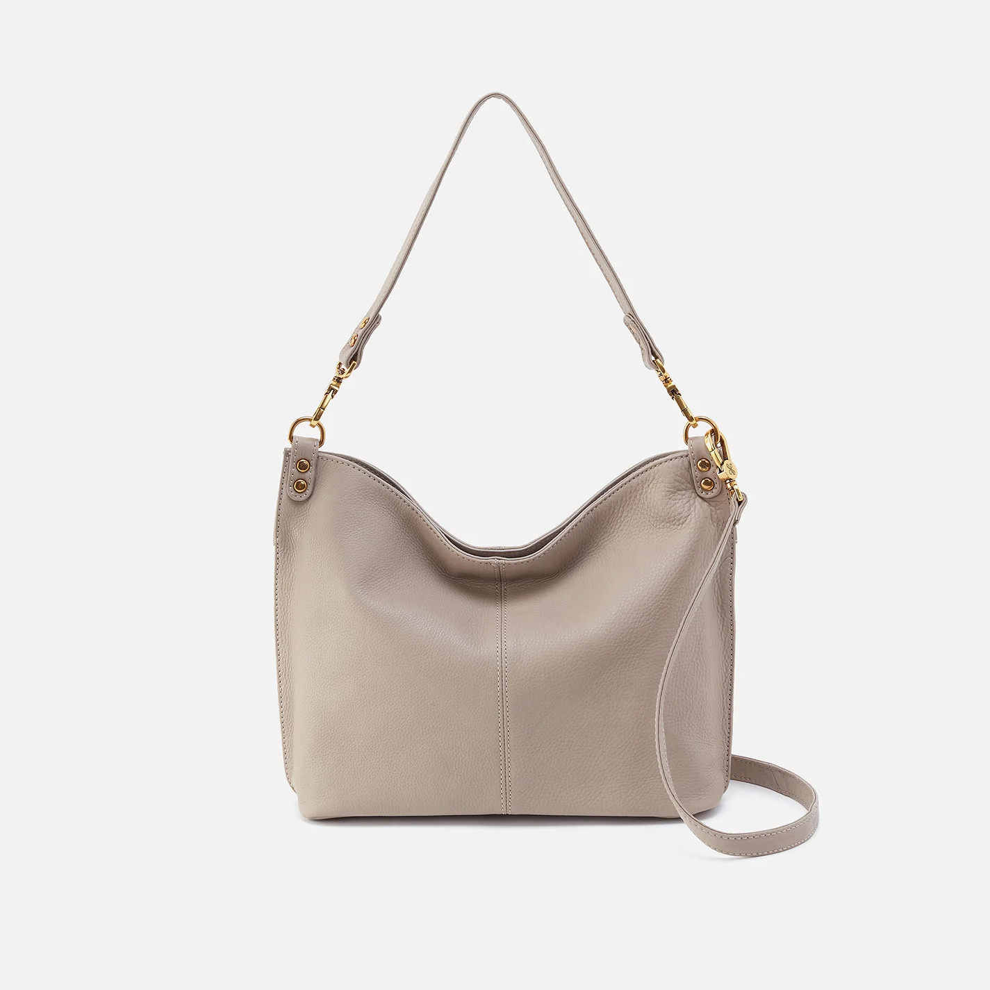 Pier Shoulder Bag in Pebbled Leather - Taupe | HOBO Bags