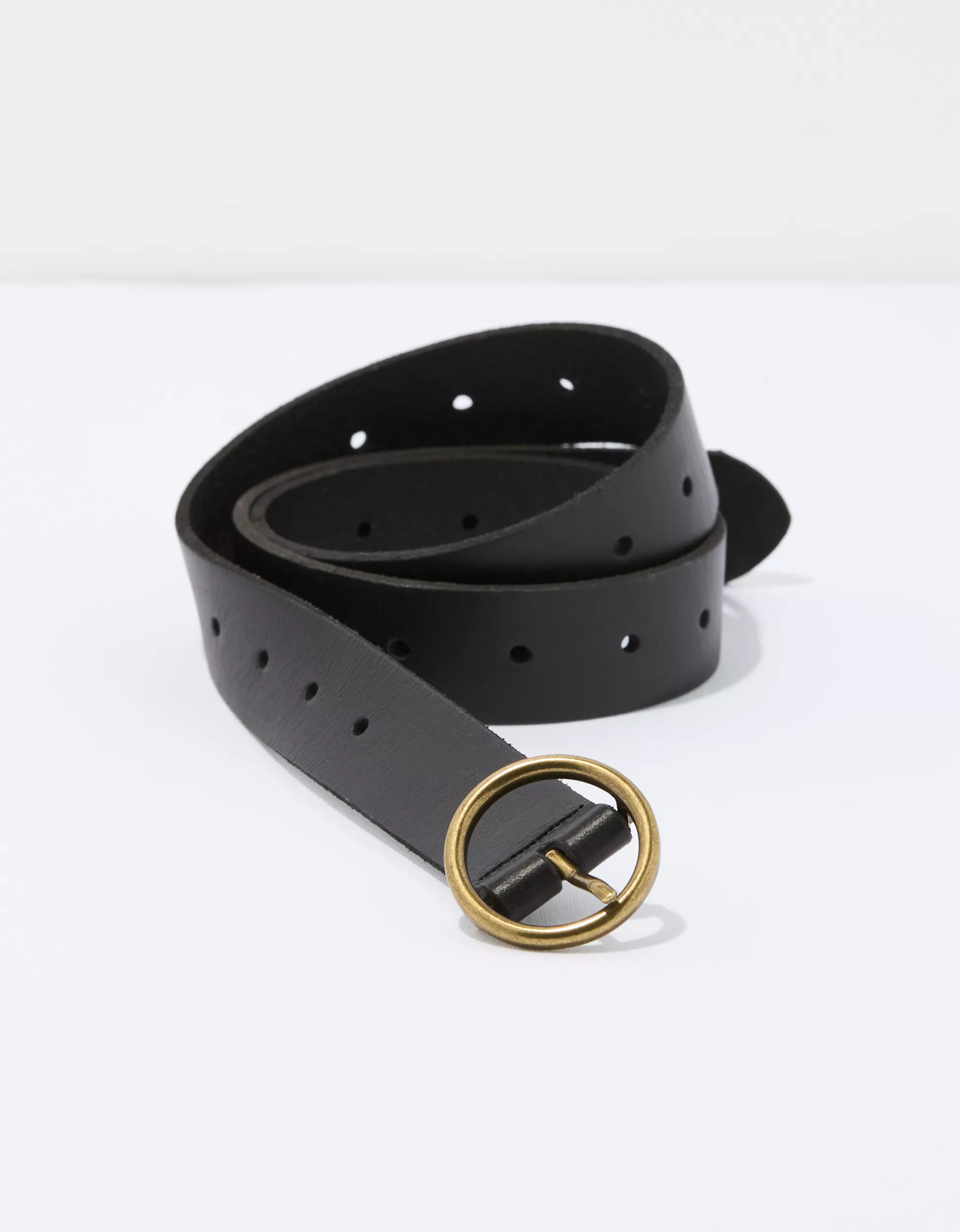AE Oval Buckle Leather Belt | American Eagle Outfitters (US & CA)