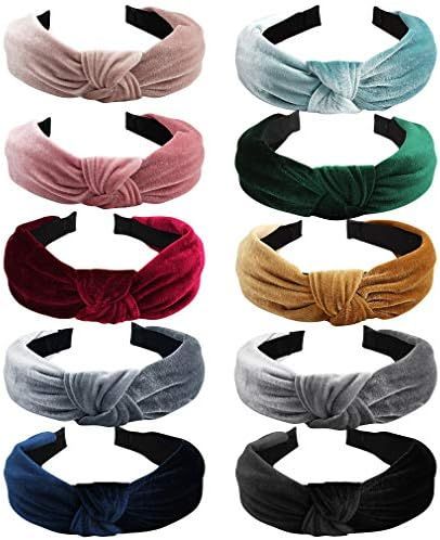 10 Pack Headbands for Women, Fashion Knotted Headbands, Lightweight Adjustable Breathable Wide He... | Amazon (US)