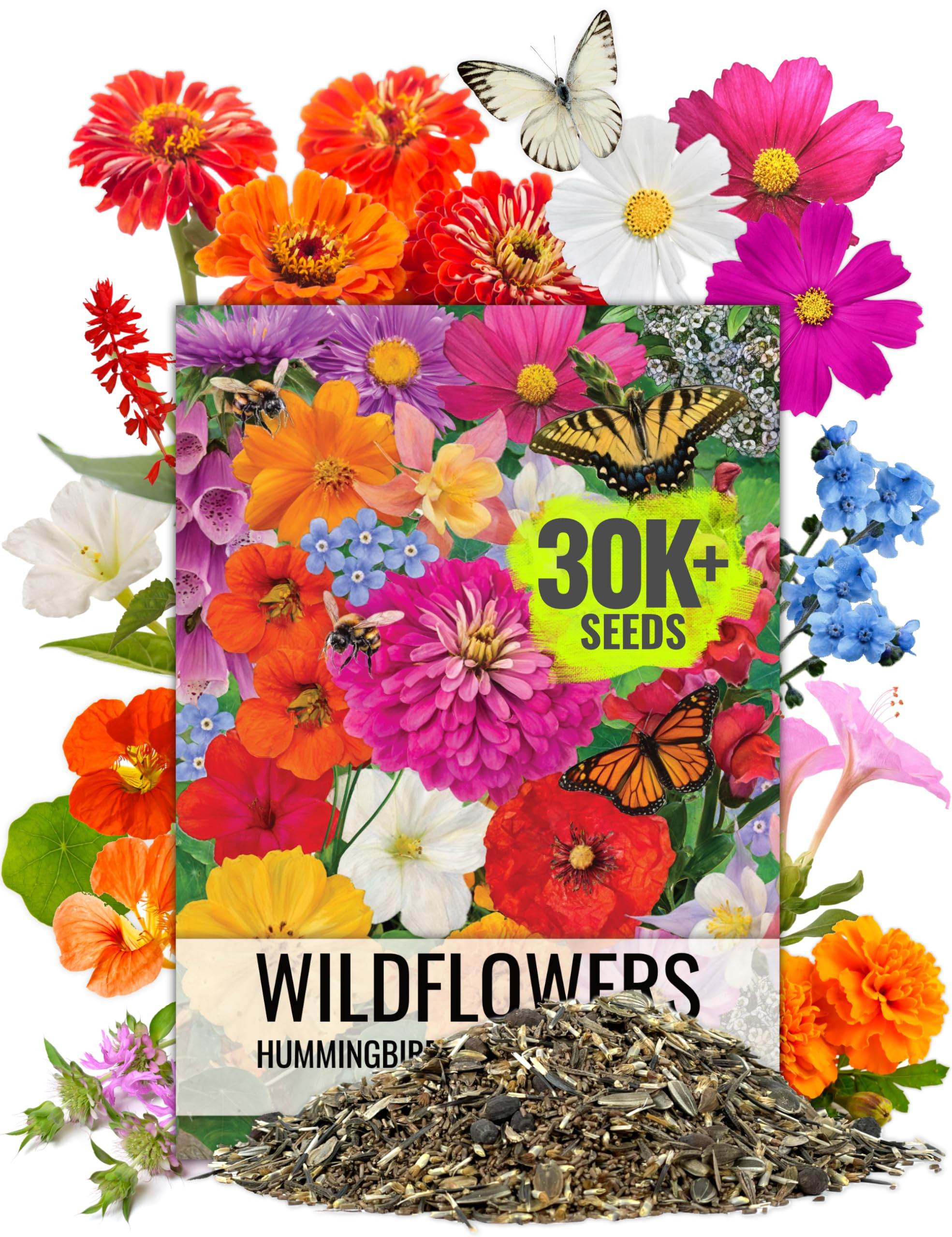Seed Needs Wildflower Seeds Butterfly and Hummingbird Seed Mix 2 Ounce No Filler | 23 Varieties A... | Amazon (US)