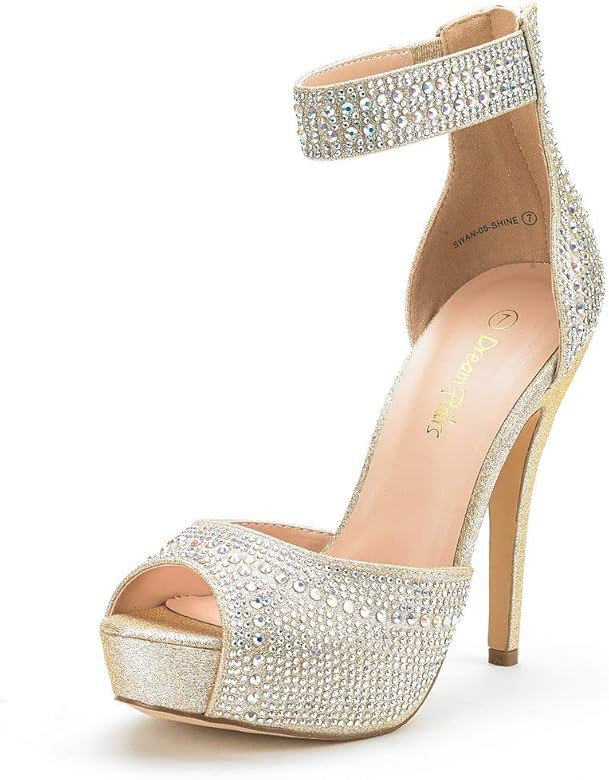DREAM PAIRS Women's Swan-05 High Heel Plaform Dress Pump Shoes | Amazon (US)