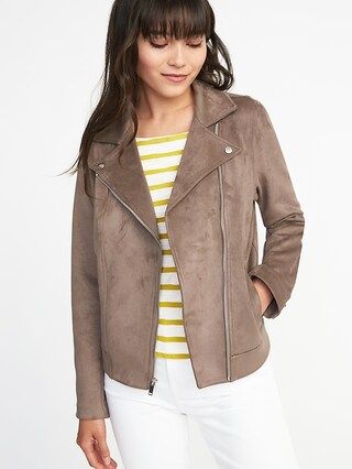 Sueded-Knit Moto Jacket for Women | Old Navy US