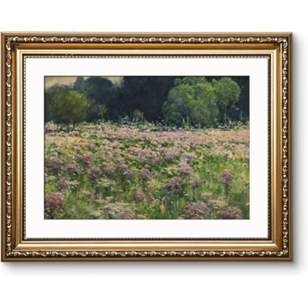 ARPEOTCY Vintage Gold Framed Wall Art Decor, Living Room Bedroom River Scenery Landscape Pictures Wall Art, Farmhouse Retro Decor, Canvas Prints, Antique Picture Frame Vintage Paintings,13x16 Inch | Amazon (US)