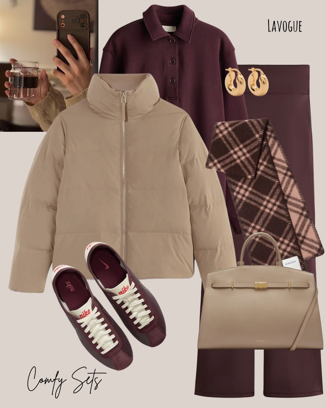 Taupe puffer layered over chocolate fleece leggings and a cotton rugby top for that effortless athleisure vibe. Finished with Nike sneakers and a taupe handbag to pull it all together.

Links below 👇🏼

#LTKStyle #NeutralOutfit #AthleisureStyle #ComfyChic #FallOutfit #PufferJacket #ChocolateBrown

#LTKSeasonal #LTKFindsUnder50 #LTKFindsUnder100