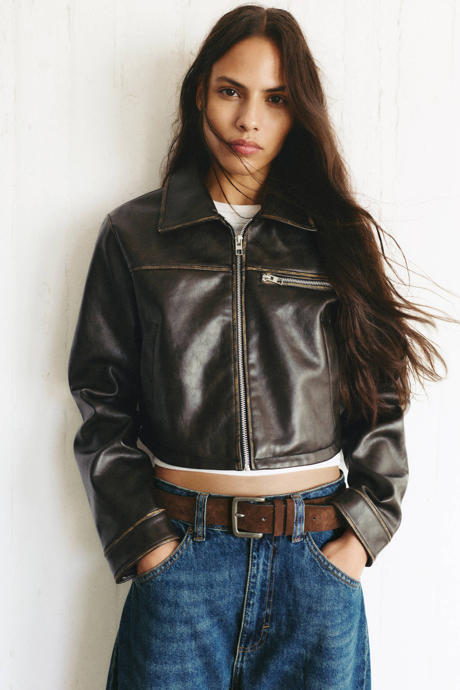 Short faux leather jacket - pull&bear | PULL and BEAR UK