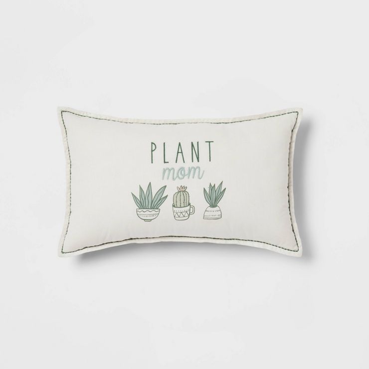 'Plant Mom' Lumbar Throw Pillow Green | Target