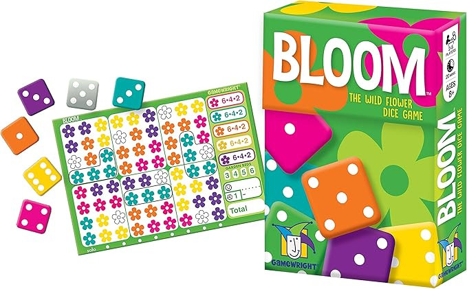 Gamewright - Bloom - The Colorful Wild Flower Roll and Write Dice Game, 5" | Amazon (US)