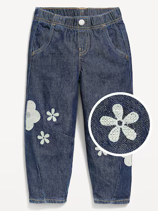 Pull-On Baggy Barrel-Leg Jeans for Toddler Girls | Old Navy (US)