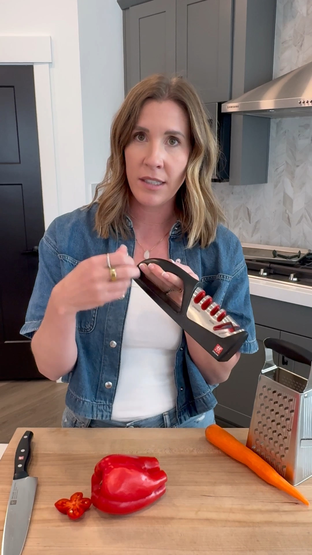 The knives I reach for every day

Zwilling knives are my daily kitchen workhorses, and their knife sharpener keeps every blade ready to use. I run my knives through it about once a week, and it works with standard blades, Asian-style knives, and kitchen scissors.

#LTKHome #LTKStyleTip #LTKunder50 #kitchenessentials #knifesharpener #kitchentools #homecooking #cookware

#LTKdayinmylife #LTKfoodie