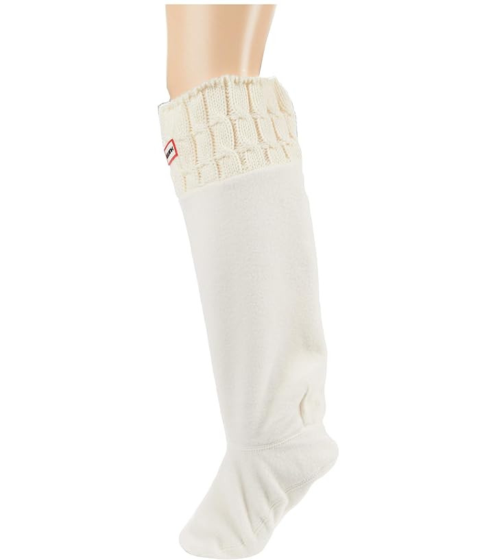 Hunter Original Tall Boot Sock 6 Stitch Cable Acrylic (Hunter White) Crew Cut Socks Shoes | Zappos