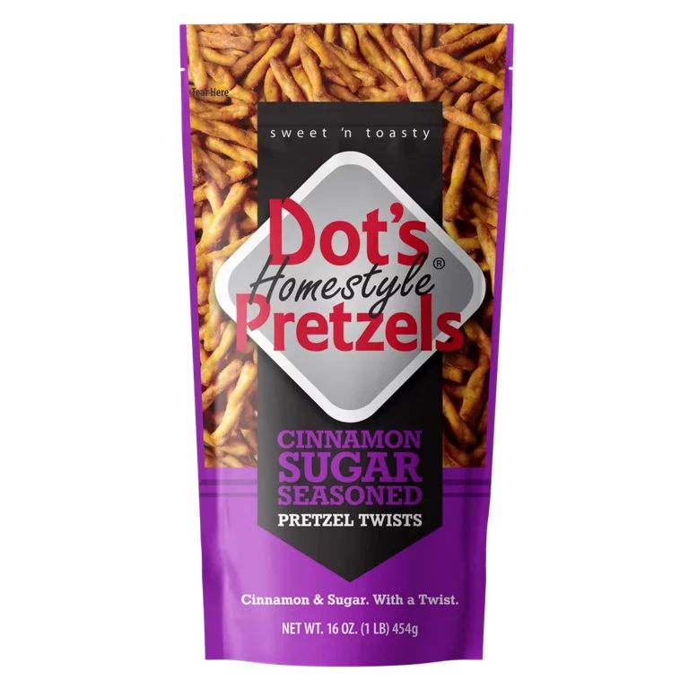 Dot's Homestyle Pretzels Cinnamon Sugar Seasoned Pretzel Twists, 16 oz - Walmart.com | Walmart (US)