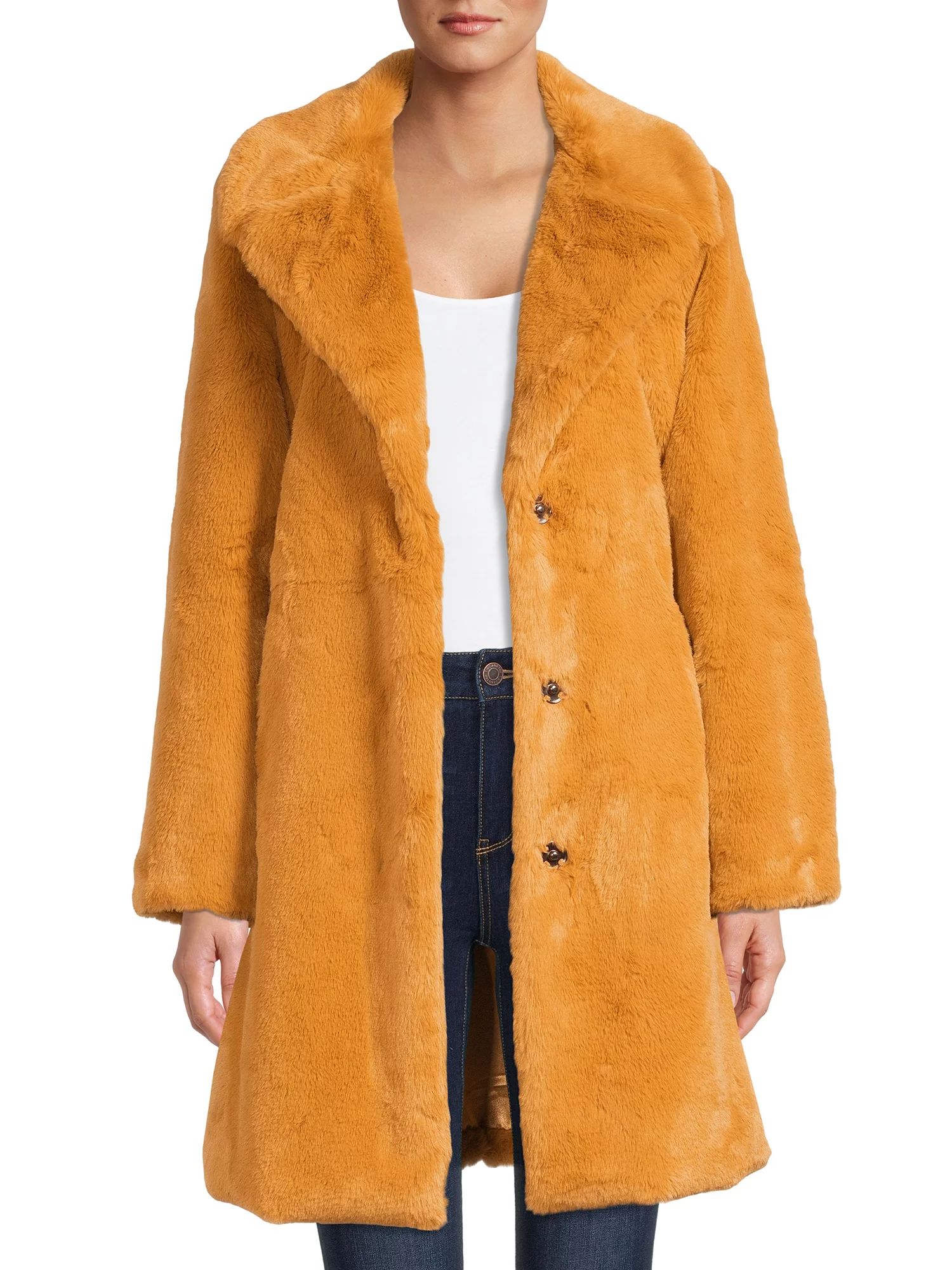 Time And Tru Women's Minky Faux Fur Jacket | Walmart (US)