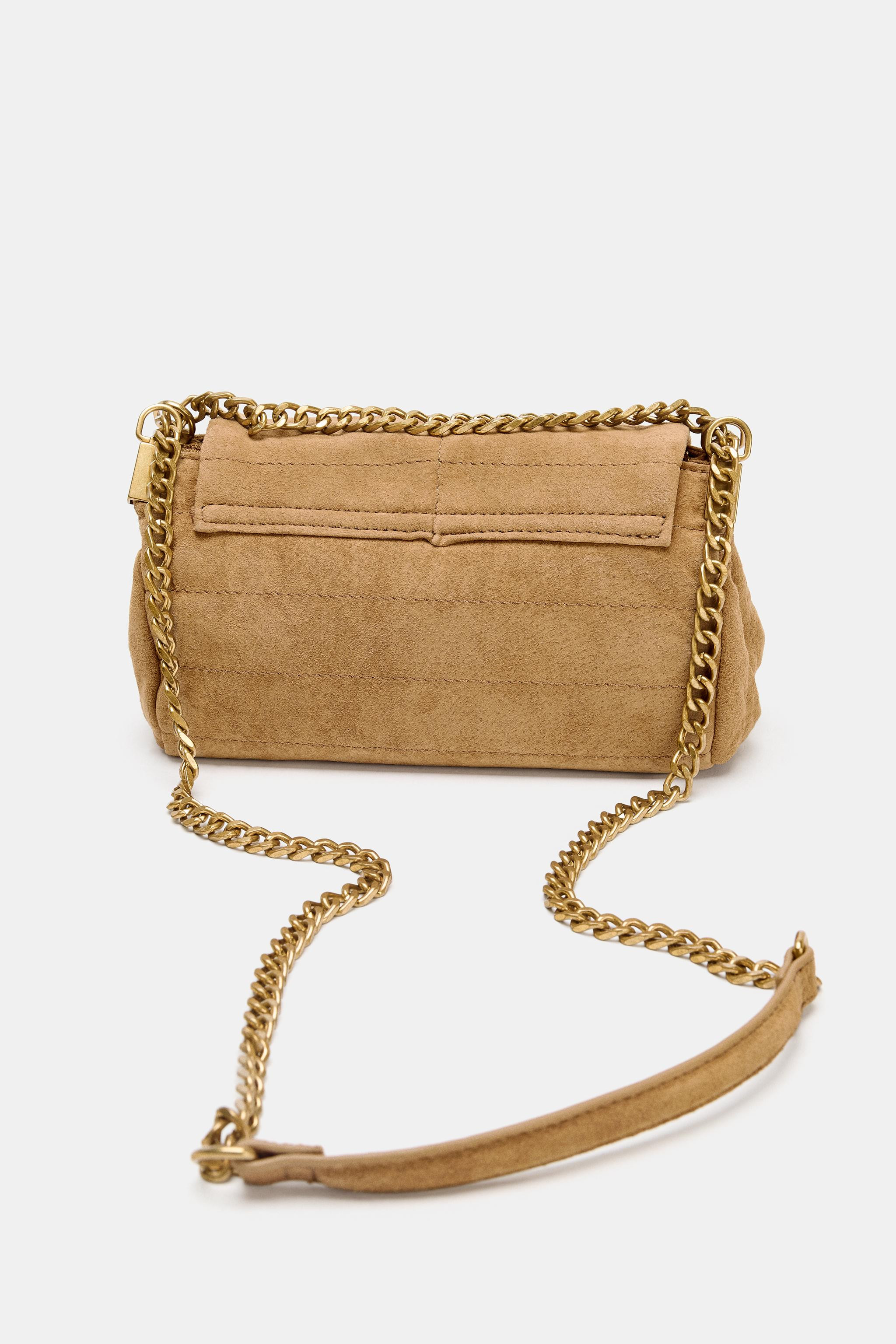 SPLIT LEATHER SHOULDER BAG | Zara US