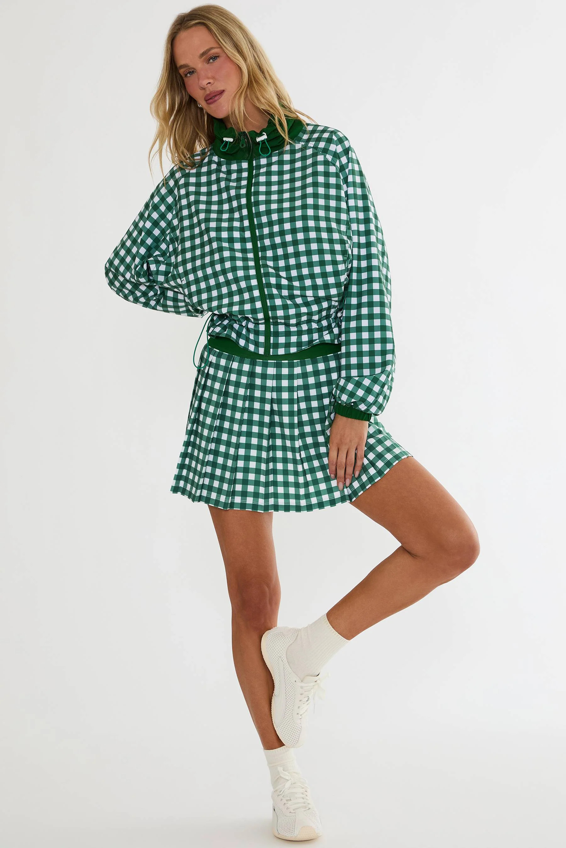 Irina Skirt Fairway Check | Green Plaid Pleated Tennis Skirt | Beach Riot | Beach Riot
