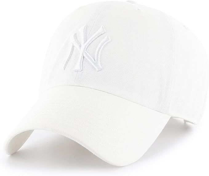 '47 Brand New York Yankees Clean up MLB Dad Hat Cap White/White | Amazon (US)