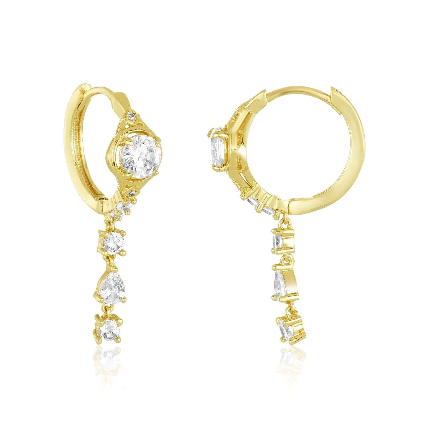 Callisto Diamond Huggie Drop Earrings | Melinda Maria