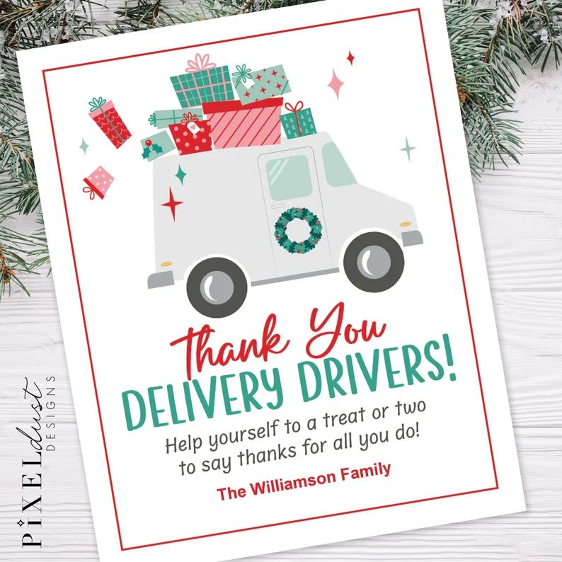 Delivery Driver Snack Sign Christmas Deliveries Thank You - Etsy | Etsy (US)