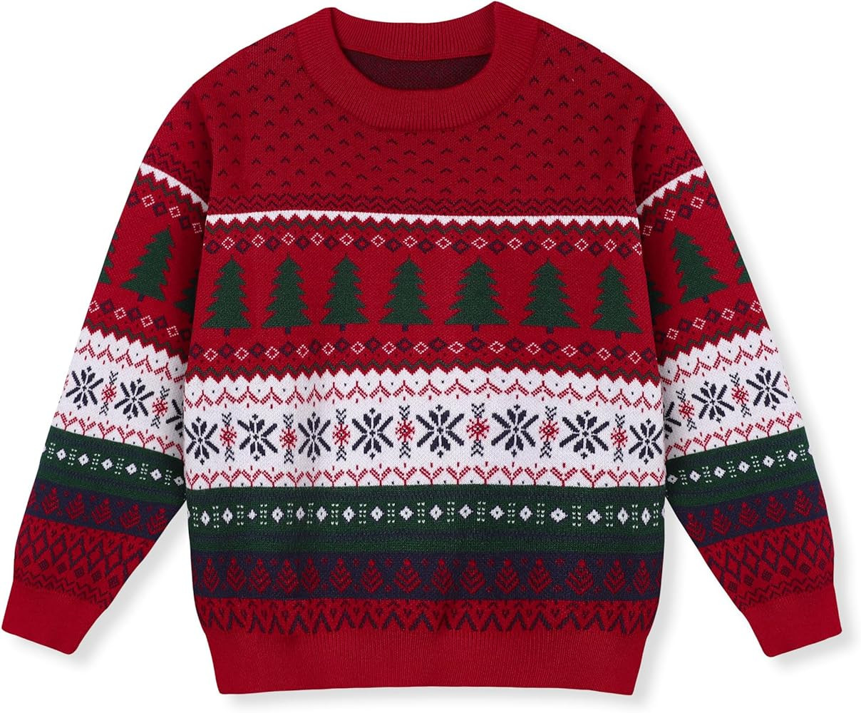 Toddler Baby Girls Boys Christmas Sweater Long Sleeve Crew Neck Pullover Sweatshirts Toddler Outf... | Amazon (US)