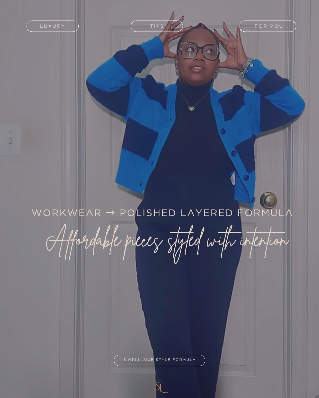 WORKWEAR → POLISHED LAYERED FORMULA

This is your reminder that looking put together for work doesn’t require a closet full of new pieces.

It requires intention.

A clean base.
Something simple and fitted that creates a strong foundation.

A statement layer.
This cardigan? It does all the work without trying too hard.

Tailored trousers to keep everything structured and polished.

And then… the details.
The headband. The glasses. The jewelry.
Nothing excessive, just aligned.

Because the difference between “dressed” and “styled” is always in the details.

And once you have a formula?

Getting ready becomes easy.
Consistent.
Effortless.

That’s the kind of luxury we’re building.

Save this for your next workday when you don’t feel like overthinking your outfit.

Tell me… are you layering with cardigans or blazers lately? 👀

#SimpliLuxe #SimpliStyled #WorkwearStyle #AffordableLuxury #LuxeForLess StyleFormula OfficeOutfits EverydayLuxury PetiteStyle LookExpensive