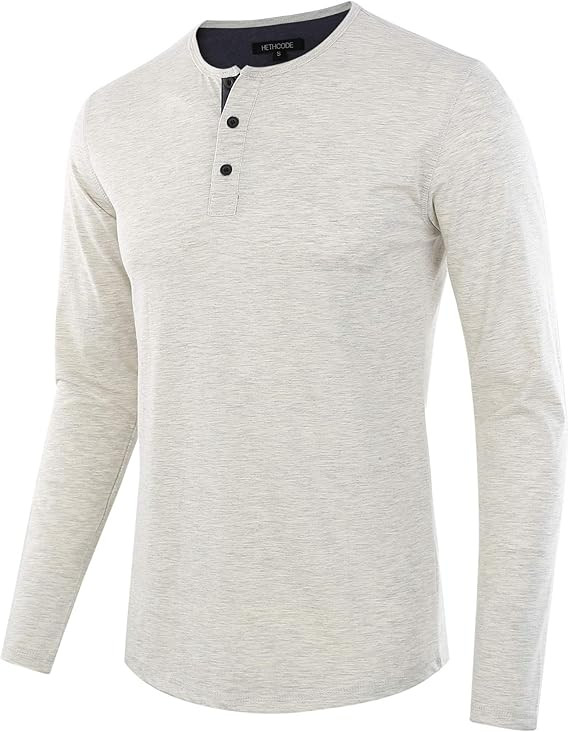 HETHCODE Men's Classic Comfort Soft Regular Fit Long Sleeve Active Sports Henley T-Shirt Tee | Amazon (US)