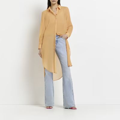 Orange longline shirt | River Island (UK & IE)