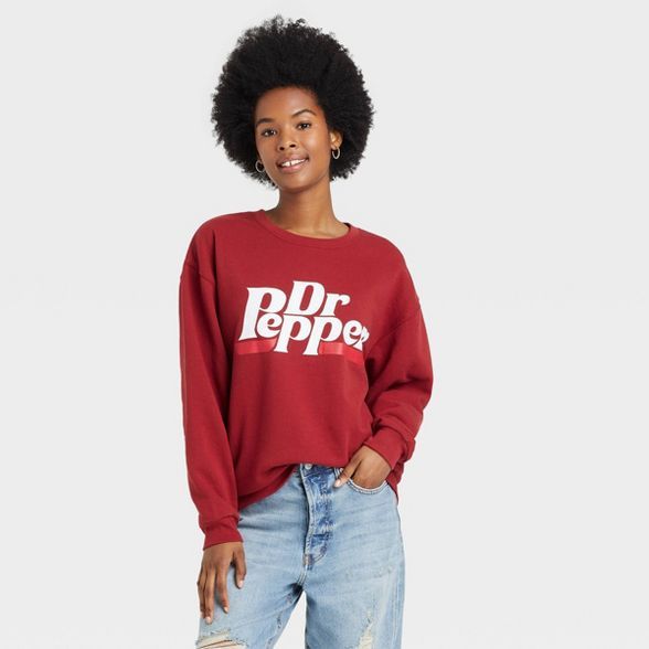 Women's Dr Pepper Graphic Sweatshirt - Red | Target