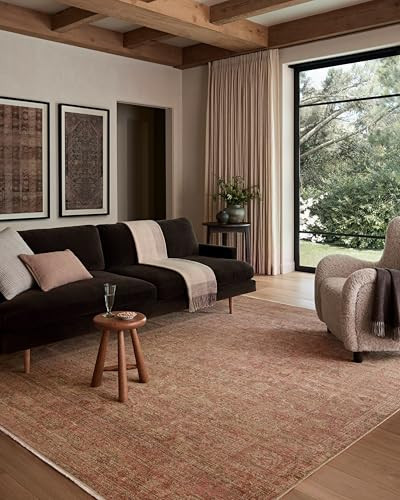 Loloi Amber Lewis Molly Collection MOL-09 Brick/Bark 8'-6" x 12' Low Pile Area Rug | Amazon (US)