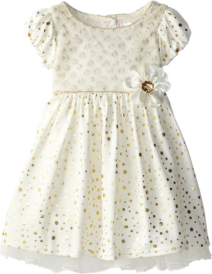 Youngland Little Girls' Metallic Dot Occasion Dress | Amazon (US)