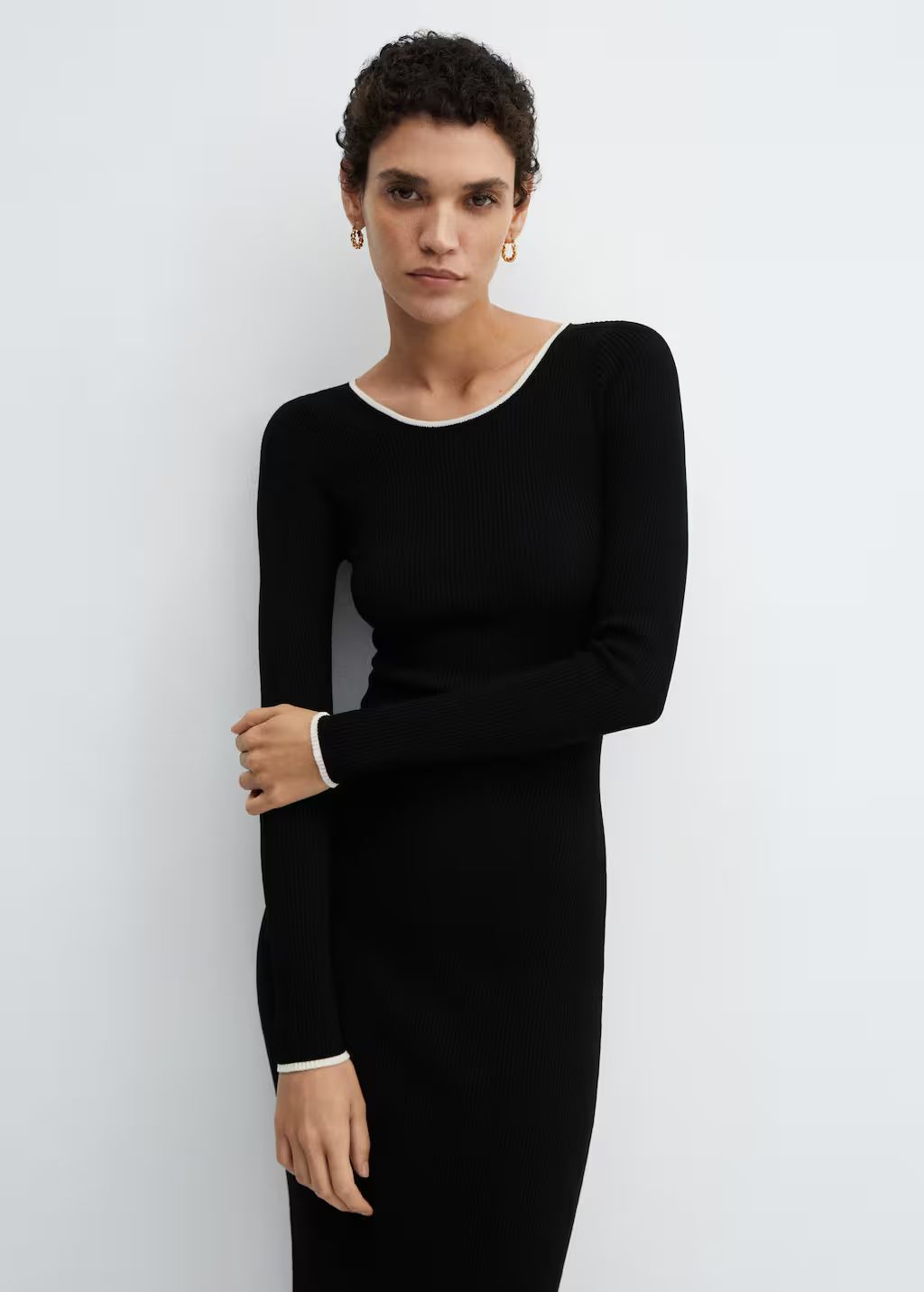 Contrast trim dress -  Women | Mango United Kingdom | MANGO (UK)