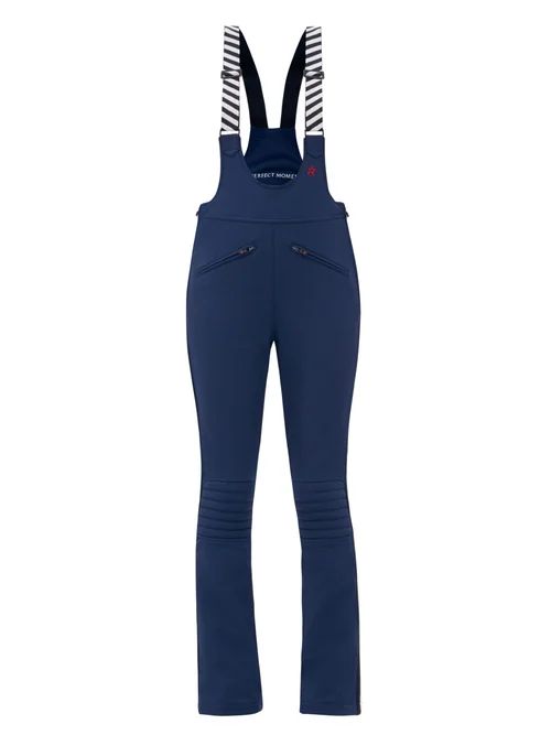 Perfect Moment - Gt Racing Striped-strap Salopettes - Womens - Navy | Matches (US)