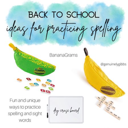 With Back to School, I was brainstorming ways to make practicing spelling and sight words more fun and these are our family’s two favorite options. 1. BananaGrams which are basically like scrabble tiles your child can use as a fun way to spell out their vocabulary words. Plus, there’s also a game you can play with them which is really fun as well. 2. Using the dry erase words to practice spelling. If your child makes a mistake it’s easy to correct and it’s a lot more fun than writing words on paper. My 1st and 3rd graders have loved using these two tools to practice spelling, vocabulary and sight words. 

#LTKBacktoSchool #LTKkids #LTKfamily