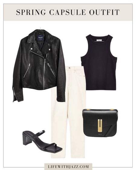 Dressy spring outfit inspo 

- spring outfit inspo, spring outfit, dressy outfit, moto jacket, black tank, white jeans, purse, heels, sandals, dressy shoes, Madewell

#LTKstyletip #LTKSeasonal