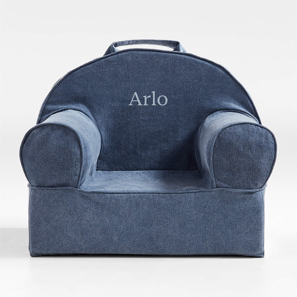Small Deep Indigo Organic Cotton Kids Lounge Nod Chair + Reviews | Crate & Kids | Crate & Barrel