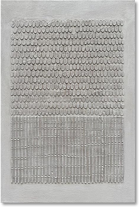 NANKAI Art 45x30 inches White Texture Abstract Art Oil Painting Contemporary Minimalism Art Home ... | Amazon (US)