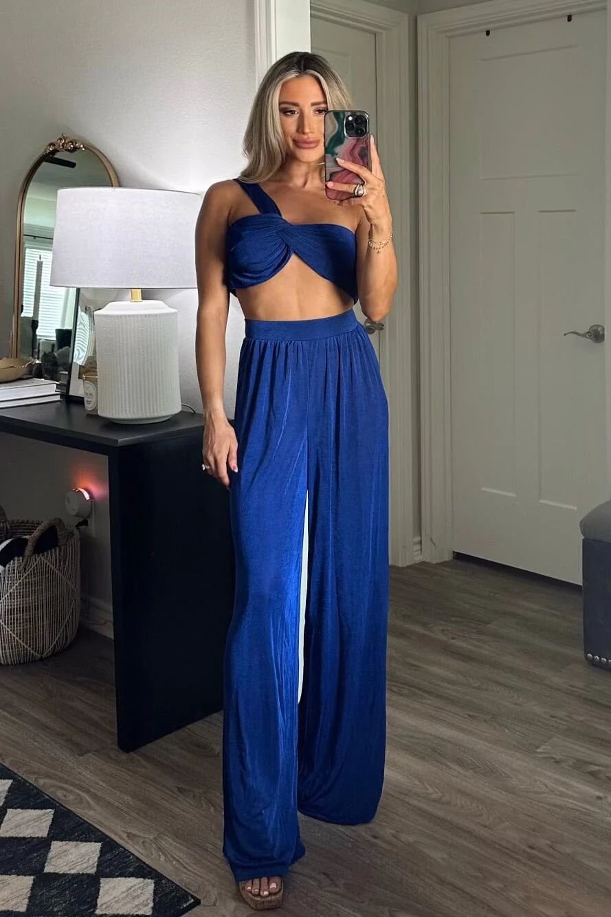 Stepping Out Two Piece Set: Royal Blue | Bella and Bloom Boutique