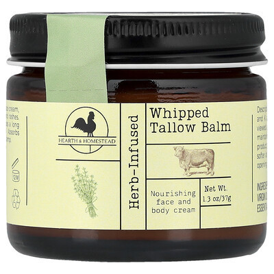 Hearth and Homestead, Whipped Tallow Balm, Herb-Infused, 1.3 oz (37 g) | iHerb