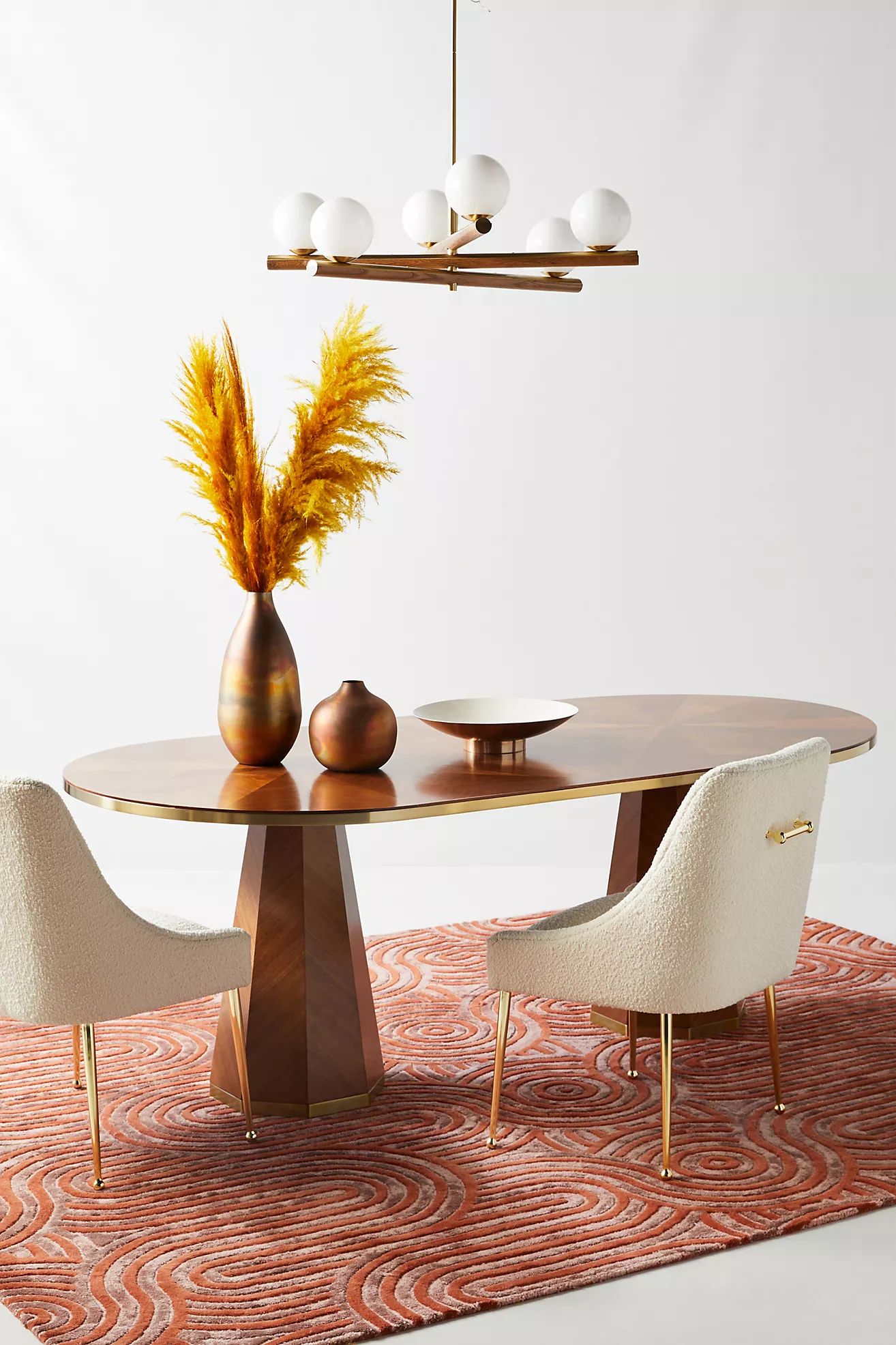 Quillen Marquetry Double Pedestal Dining Table | Anthropologie (US)