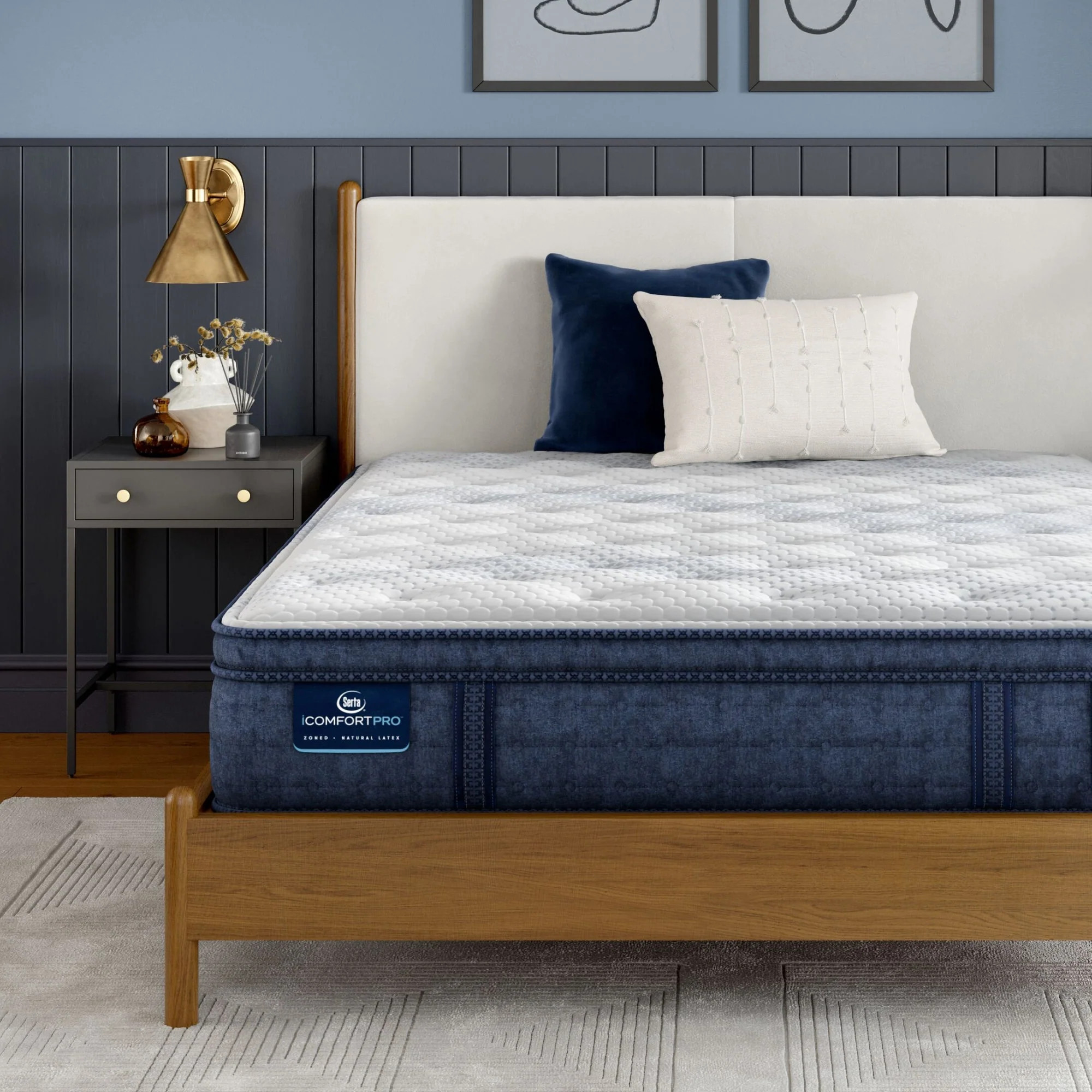 Serta iComfortPro Level Two 15" Latex Foam Plush Pillow Top Mattress - Twin XL | Serta