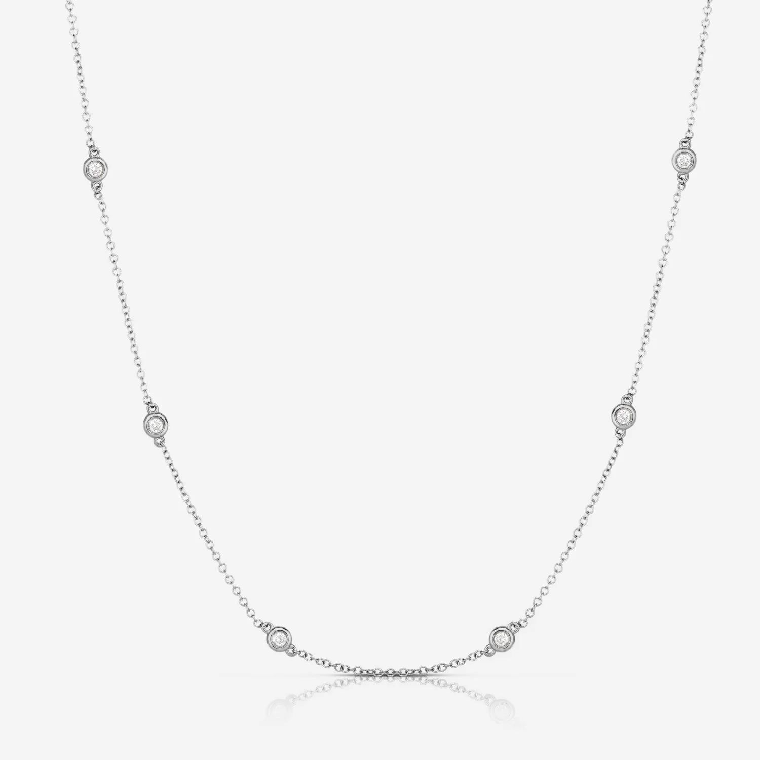 Diamond Bezel Station Necklace | Ring Concierge