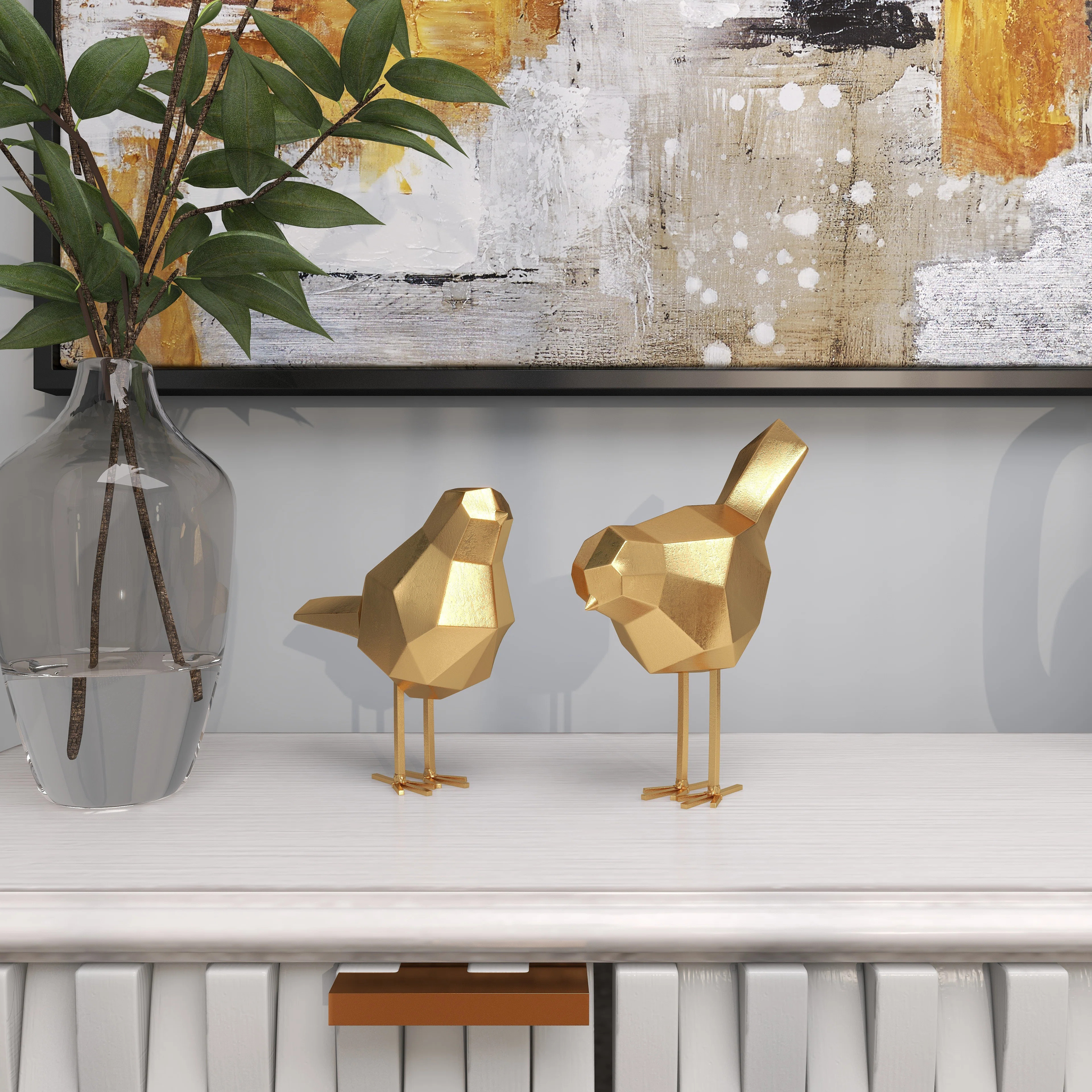Polystone Bird Decorative Sculpture with Origami Accents | Wayfair North America