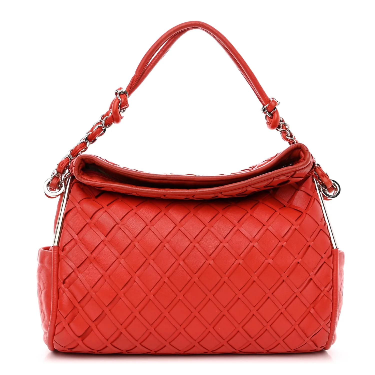 Lambskin Woven Medium Ultimate Soft Sombrero Hobo Red | FASHIONPHILE (US)
