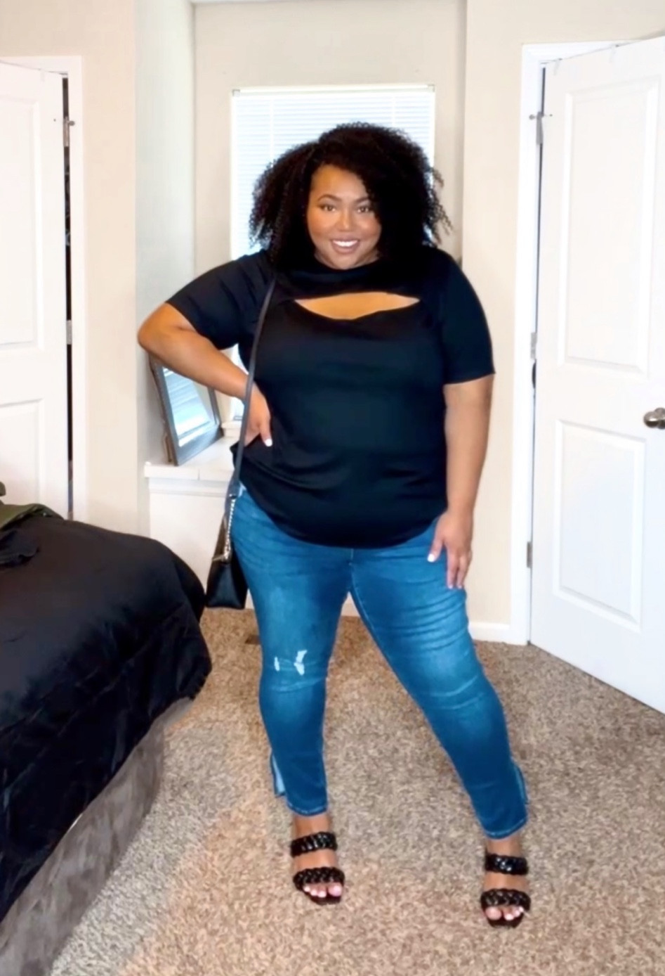 When I want to feel pretty, 🌺 a cutout top is my go-to! Wearing a 3x top & 18w Jeans both by Ava & Viv from Target. I’m linking the one they have in stock right now. 

Date Night Plus Size Outfit 
Braided Sandal Heels 
Plus Size Jeans 
Brunch Outfit 

#LTKcurves #LTKFind #LTKunder100