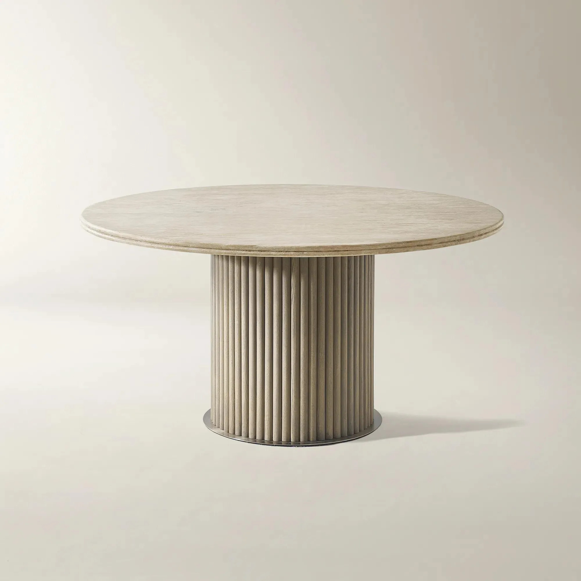Bond Round Dining Table | Natural | Z Gallerie | Dia 59" x 30"H | Genuine travertine stone to | Z Gallerie
