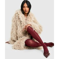 Womens Burgundy Thick Tights - Red - One Size | boohoo (US & Canada)