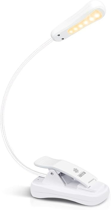 Vekkia 3000K Warm LED Rechargeable Book Light, Easy for Eyes, Clip on Reading Lights for Reading ... | Amazon (US)