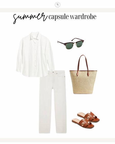 Summer is almost here! Summer and late spring outfit ideas from the summer capsule wardrobe. Here is the summer capsule checklist to make getting dressed easy this summer: 

basic white t-shirt (cropped from madewell)
ribbed tanks  (black + white)
blazers  (black + white)
striped t-shirt
button downs (white + blue)
Amazon two-piece linen set (short or long)
AG denim shorts
Levi’s ribcage white denim jeans
H&M trouser shorts (white + black)
Agolde wide leg denim jeans in disclosure 
cognac sandals (Hermes dupe at target)
black slides
woven heels
fashion sneakers
sunglasses (tortoise + black)
Madewell classic cognac tote
Madewell black mini handbag
Madewell straw bag
Amazon or Left on Friday black swimsuit
Abercrombie swimsuit cover-up

Summer outfits women, summer outfits casual, summer outfits cute, summer outfits classy, resort outfits, summer outfits for mom, summer capsule wardrobe, summer capsule women, summer outfits for work, summer outfits trendy, beach summer outfits, summer outfits jeans, white jeans summery, outfits with trouser shorts, summer outfits for vacation, vacation outfits, summer shorts, what to wear this summer, key staples to wear this summer, summer tops, summer shorts, summer looks 



#LTKxMadewell #LTKSeasonal