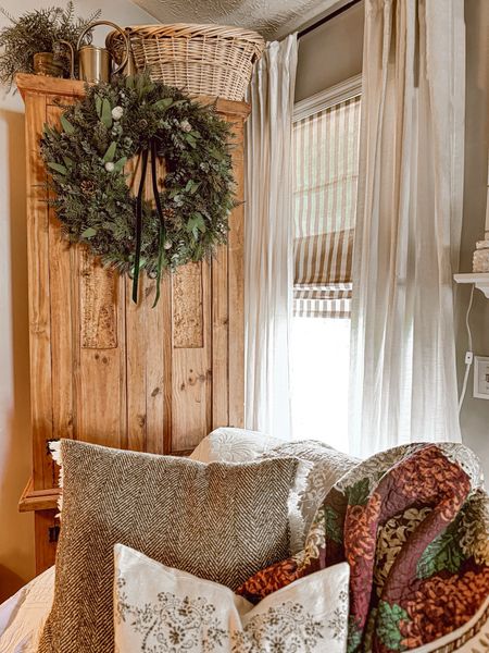 Cozy country cottage Christmas. My favorite way to bring a touch of Christmas to a cozy corner is by adding a wreath. This faux wreath is not only beautiful but is also handmade from a small shop on Etsy- a wreath that you can enjoy each & every Christmas season. 

#LTKSeasonal #LTKhome #LTKHoliday