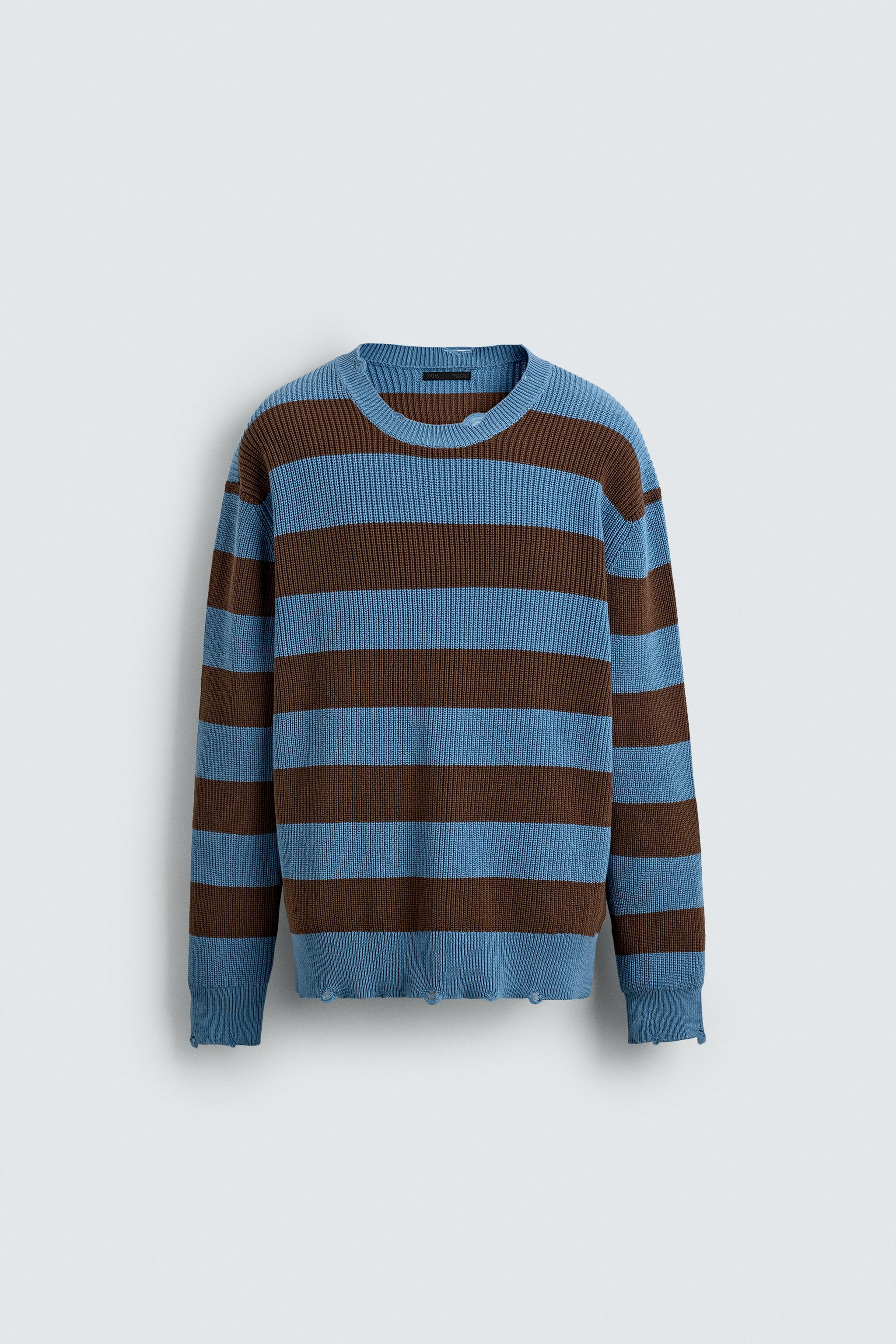 STRIPED PURL KNIT SWEATER | Zara Canada