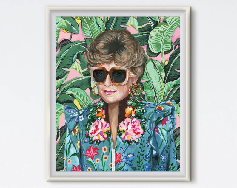 Blanche With Glasses Blanche Devereaux Acrylic Painting Rue Mcclanahan Art Print Golden Girls Tro... | Etsy (US)